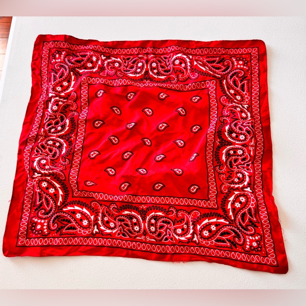 Classic Red Paisley Bandana Scarf